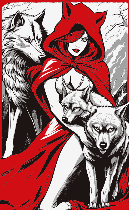 Red riding hood with wolves