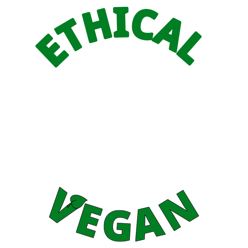 Ethical vegan profile round frame / overlay on white circle 