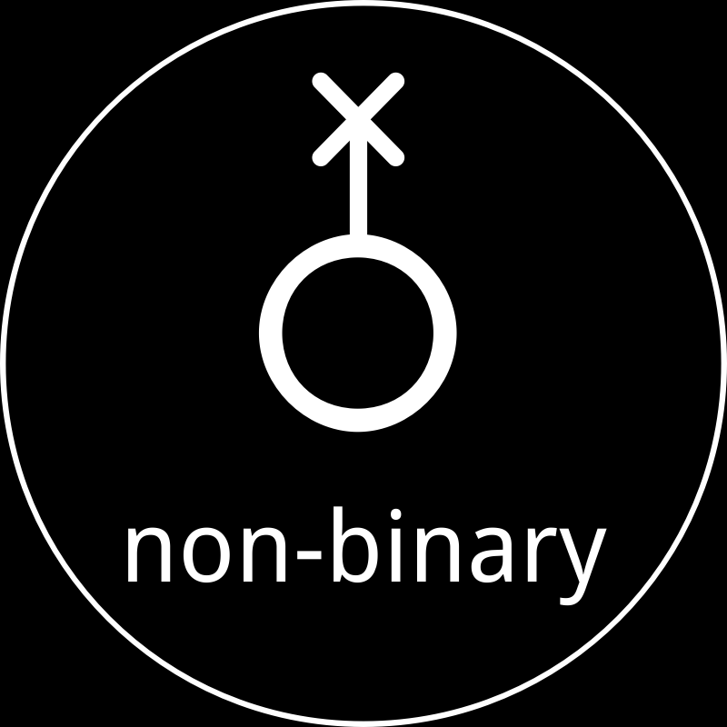Non-binary gender identity icon round blank 