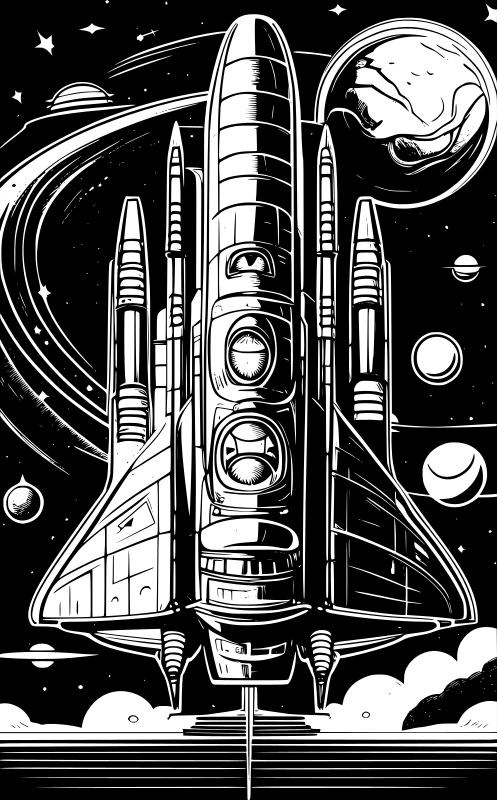 Retro space ship