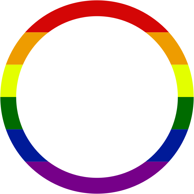 LGBT thin rainbow pride round border - Openclipart