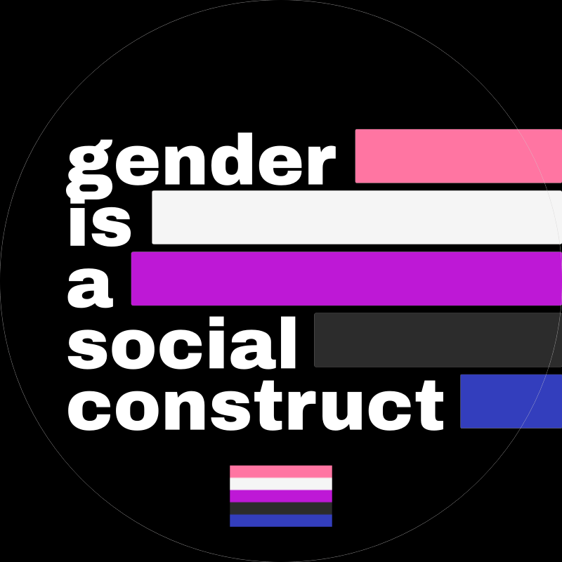 Genderfluid gender is social construct badge 