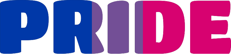 Pride letters in bisexual colors vertical 