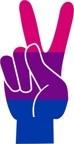 Bisexual pride peace V-sign outlined 