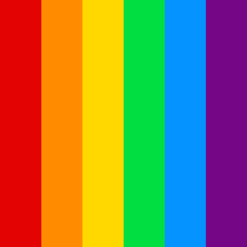 Bright rainbow or LGBT pride flag stripes vertical in square - Openclipart