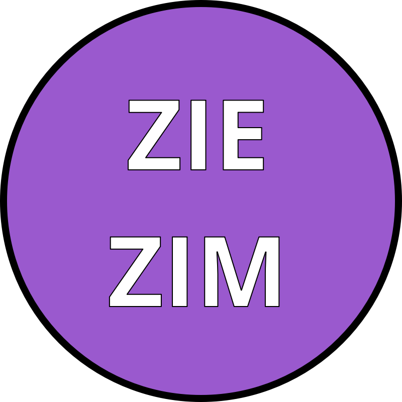 Zie zim non-binary pronouns badge 