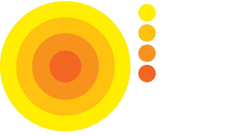 Hot colors onion diagram legend 4 layer yellow orange 