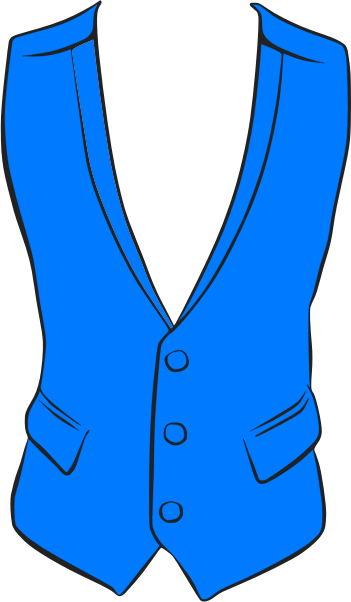 Blue and black formal wear waistcoat vest