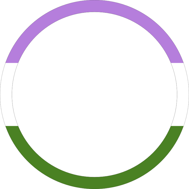 Genderqueer pride flag round border or frame 