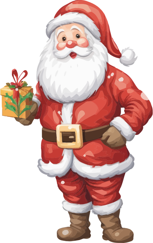 AL Generated Santa Holding Present By Petr Kratochvil Vectorized