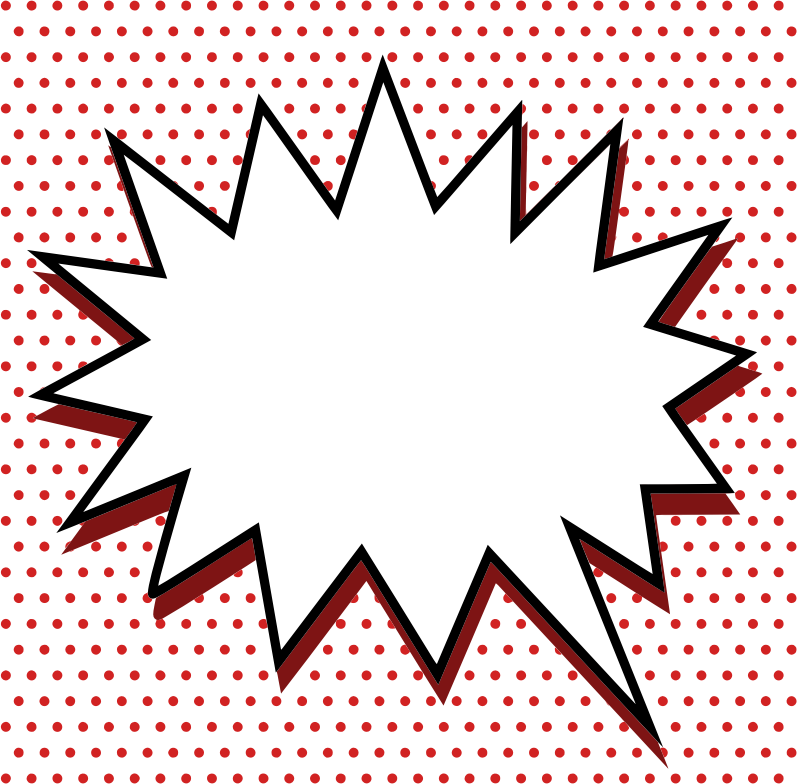 Comic speech bubble with red dots 