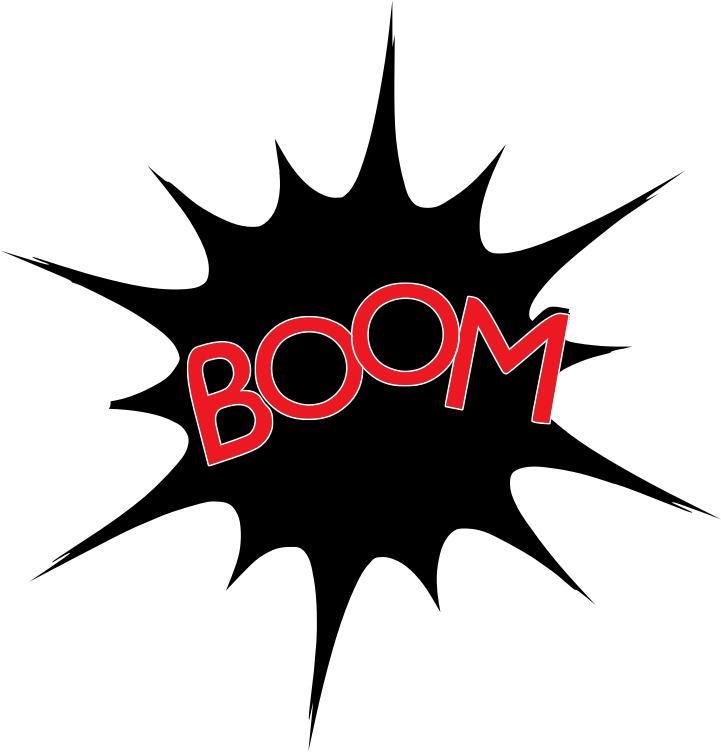 Boom black and red splash 