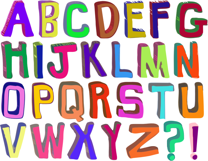 Woodcut Alphabet as Symbols