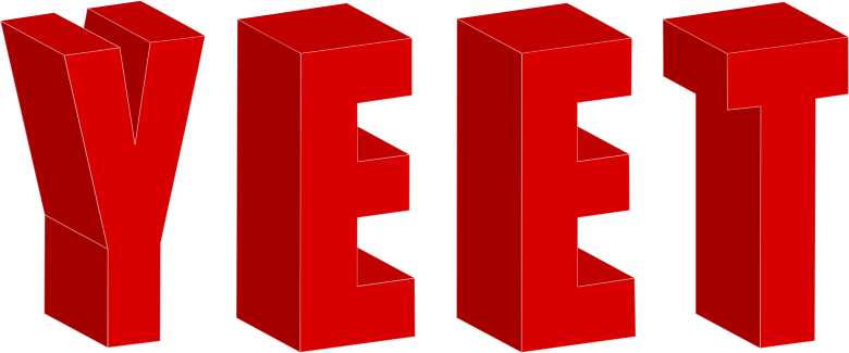 3D yeet wordart red 