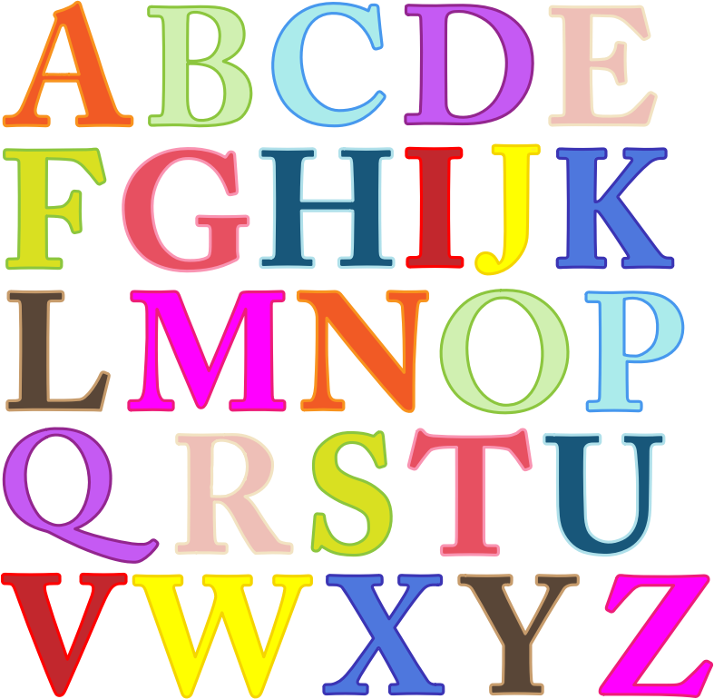 Colorful Alphabet Uppercase - No Fill