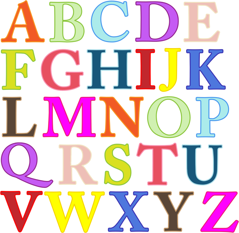 Colorful Alphabet Uppercase - No Fill - Openclipart