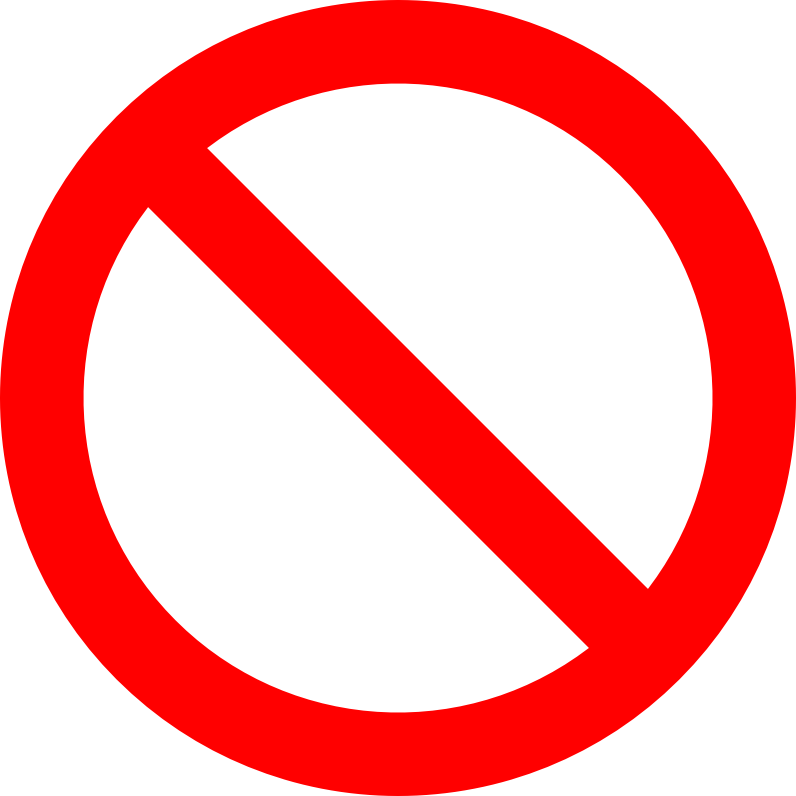 No entry round sign international 