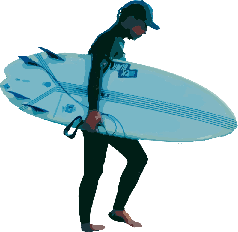Blue Surfboard Guy