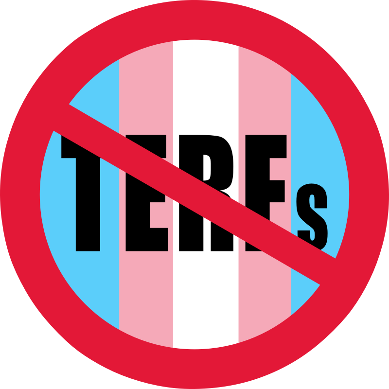 No TERFS transphobia flag sign 