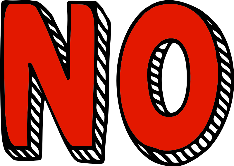 NO 3D block text red wordart