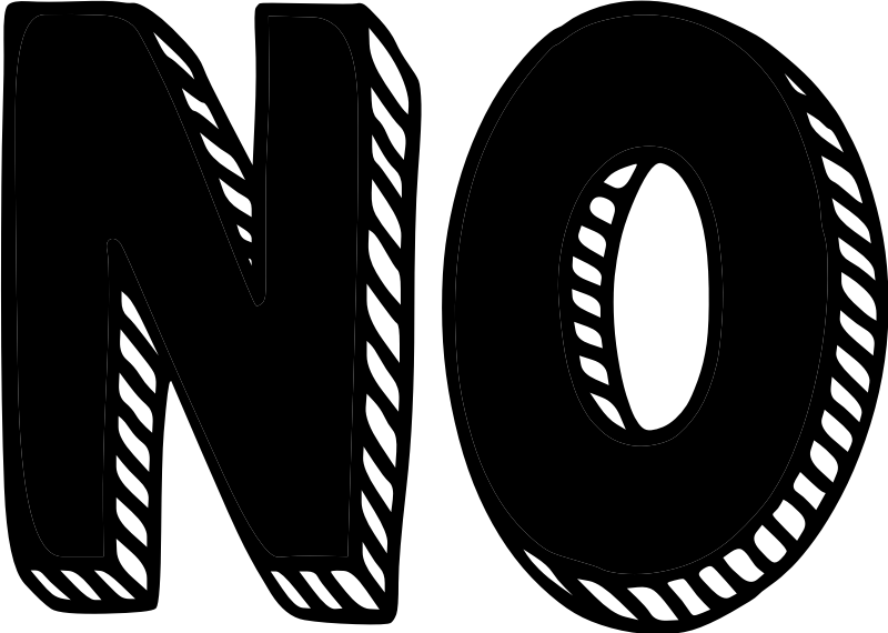 NO 3D wordart in black