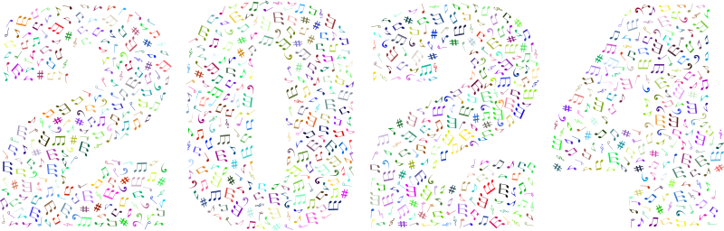 2024 Musical Notes Typography Colorful Openclipart   346282