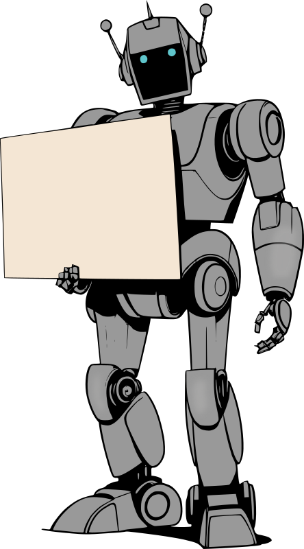 Robot Holding Sign - Colour Remix