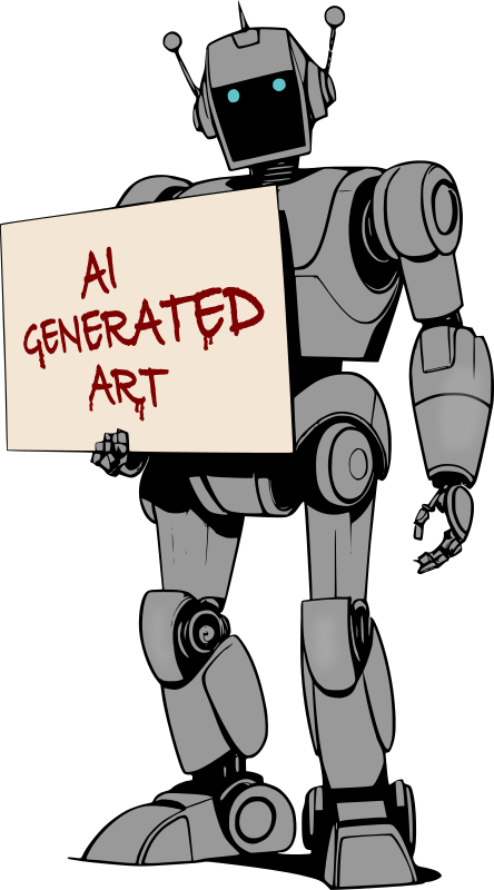 Robot Holding an AI Sign