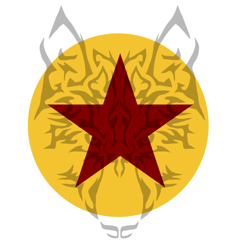 Star Wolf with Saffron Circle Background