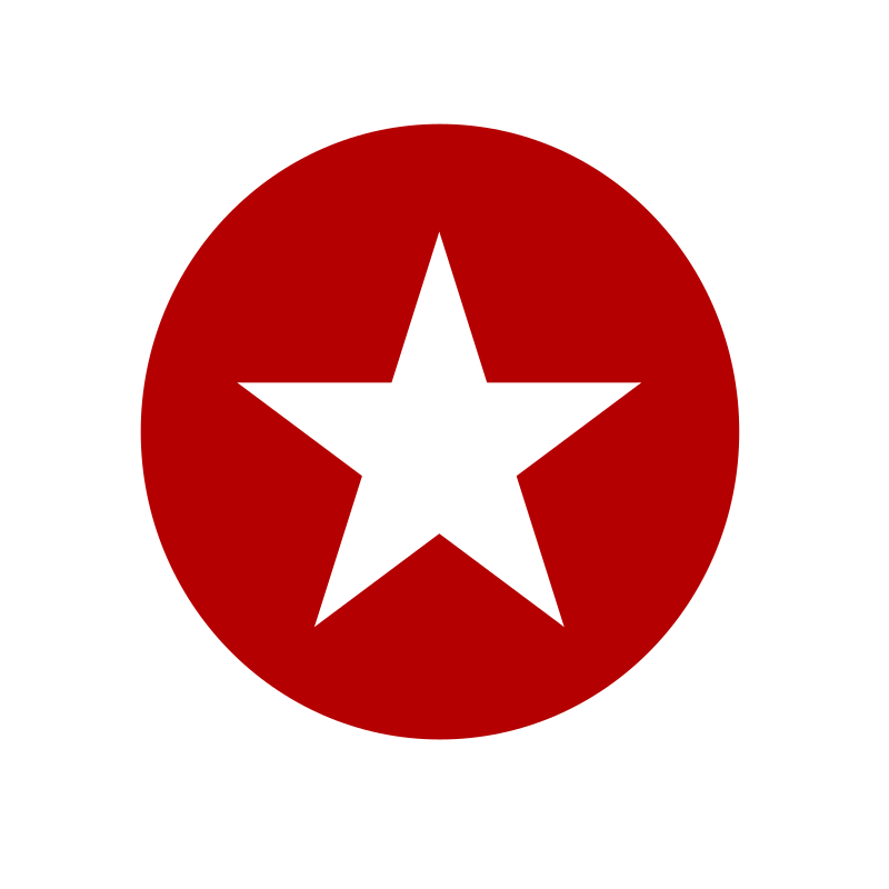 White Star on Red Circle Background