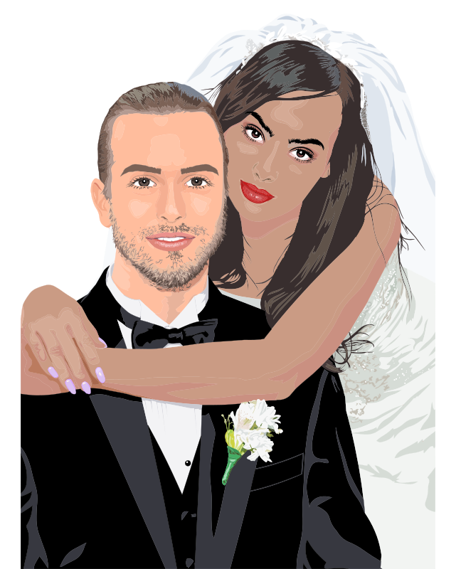 Bride And Groom Wedding Portrait - Alternative Remix - Openclipart