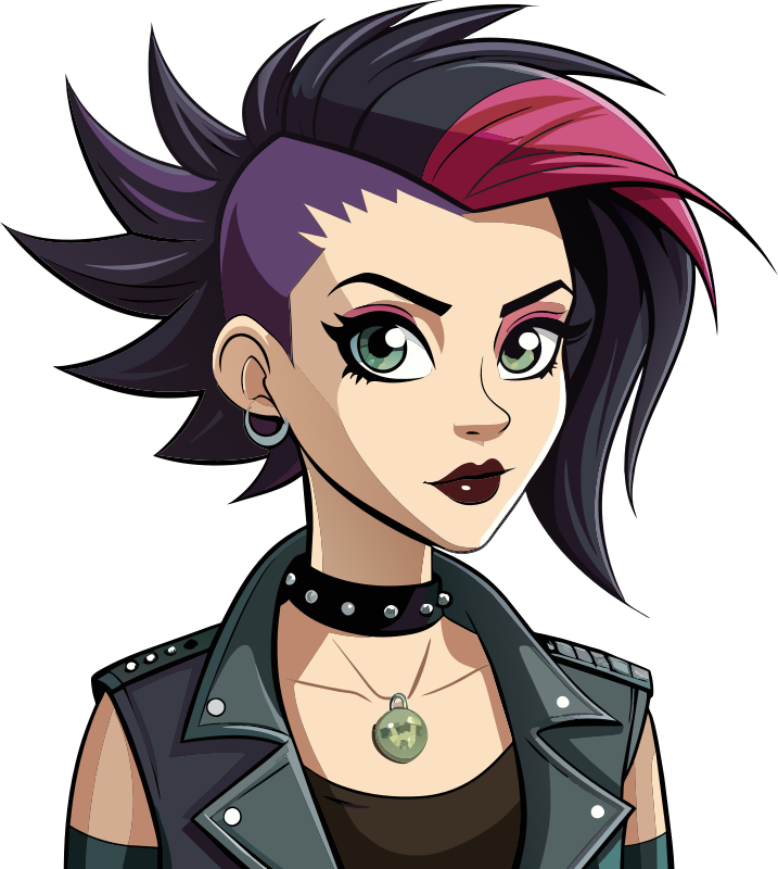 Cartoon punk girl