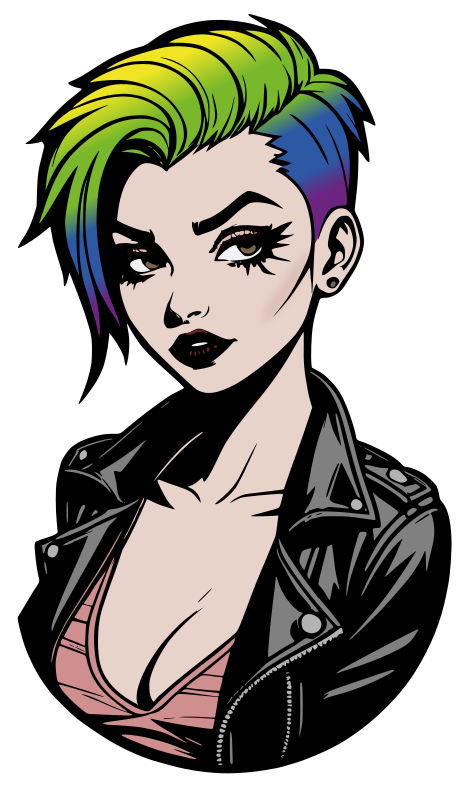 Punk Woman Sticker - Colour Remix