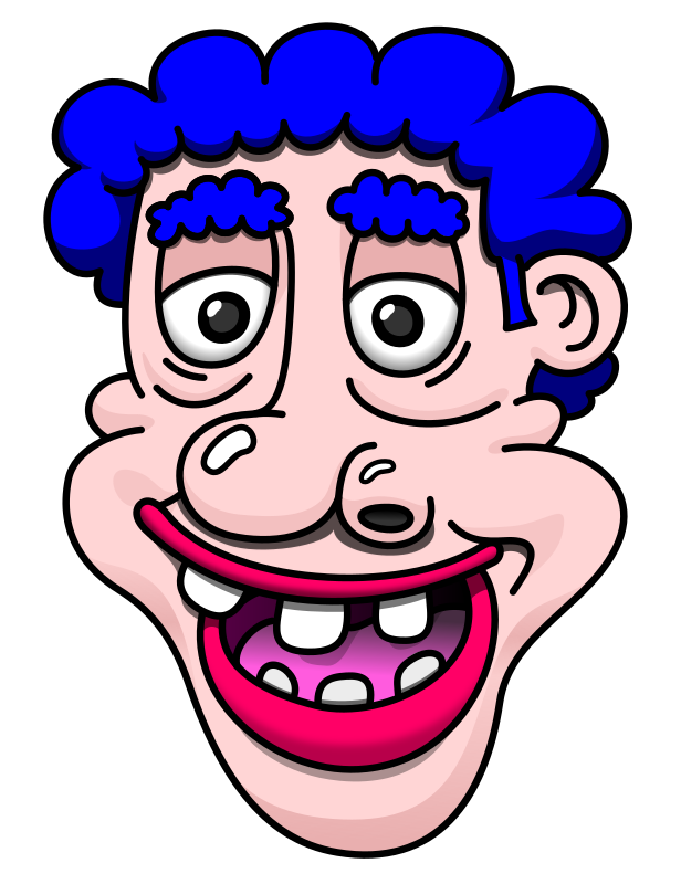 CRAZY GUY face - Openclipart