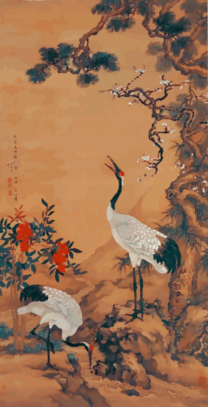 Red Crowned Cranes