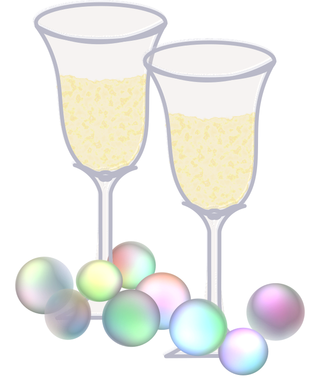 Verres de champagne avec bulles