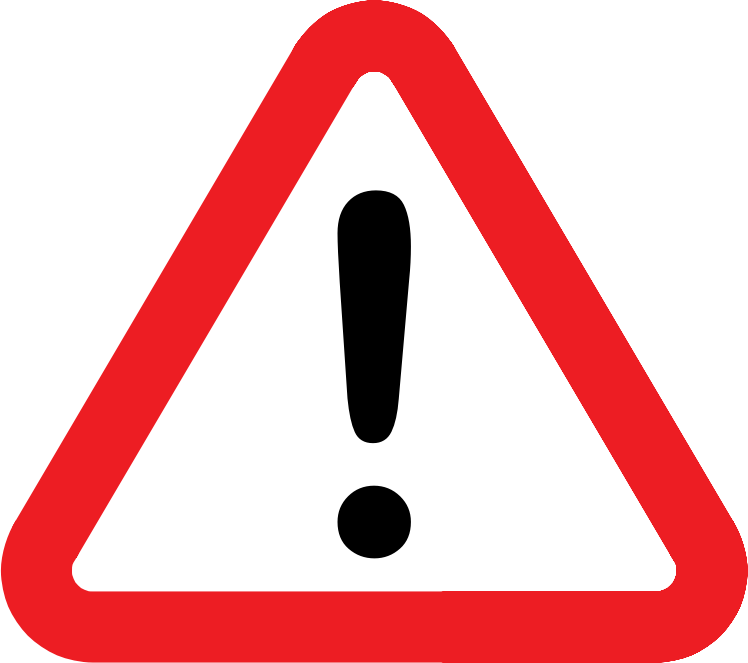 Warning triangle UK road sign