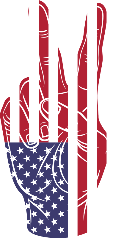 Hand Peace Sign American Flag