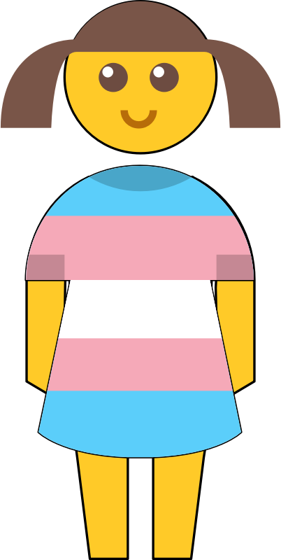 Transgender trans girl smiling emoji - Openclipart