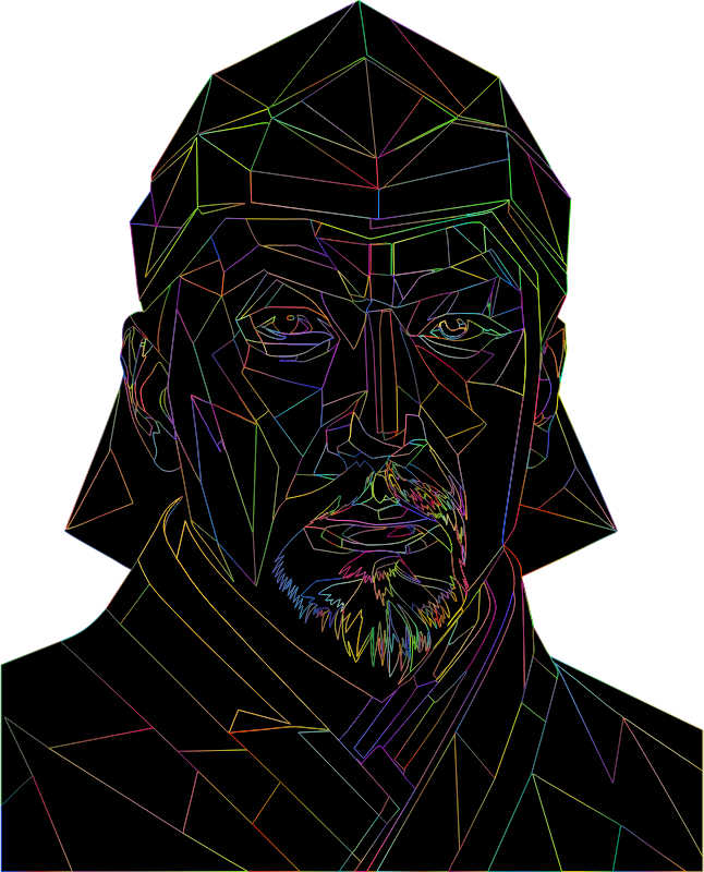 AL Generated Genghis Khan Line Art Polyprismatic