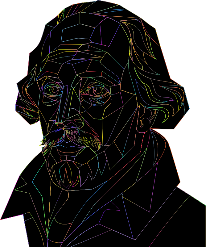 AL Generated Shakespeare Line Art Polyprismatic