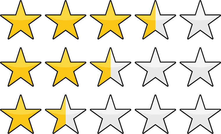 1 3 and 5 star ratings
