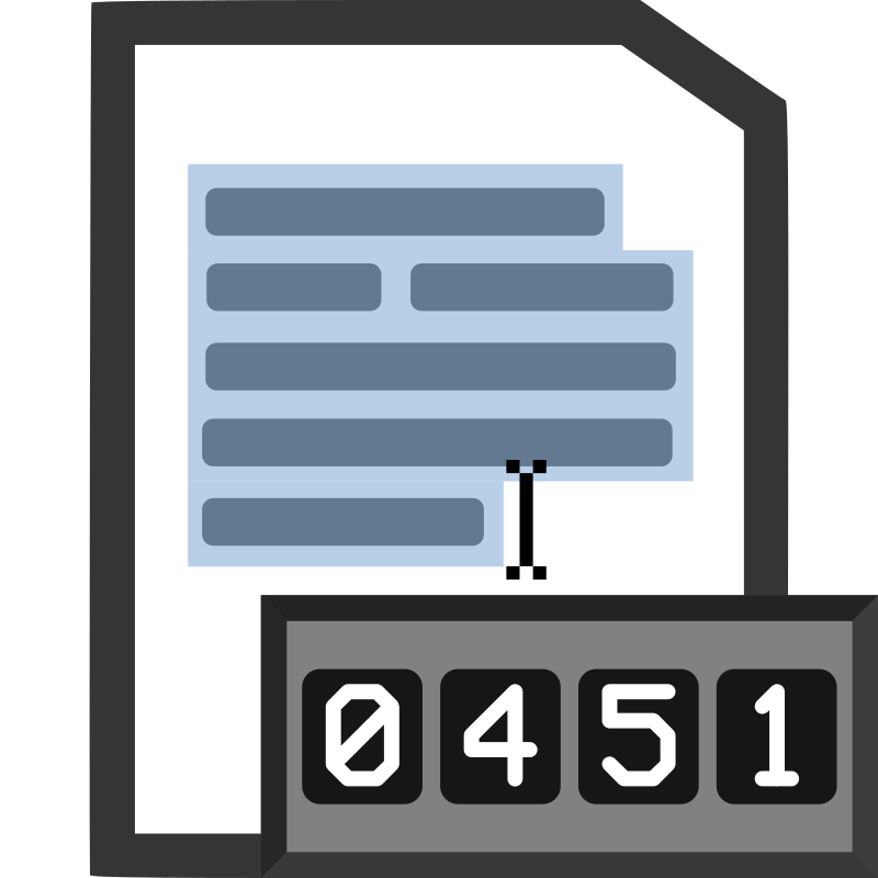 Text Document Word Count Icon