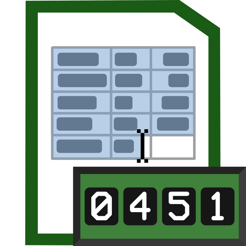 Excel Spreadsheet File Word Count Icon