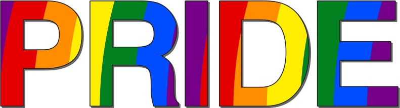 LGBT pride rainbow text