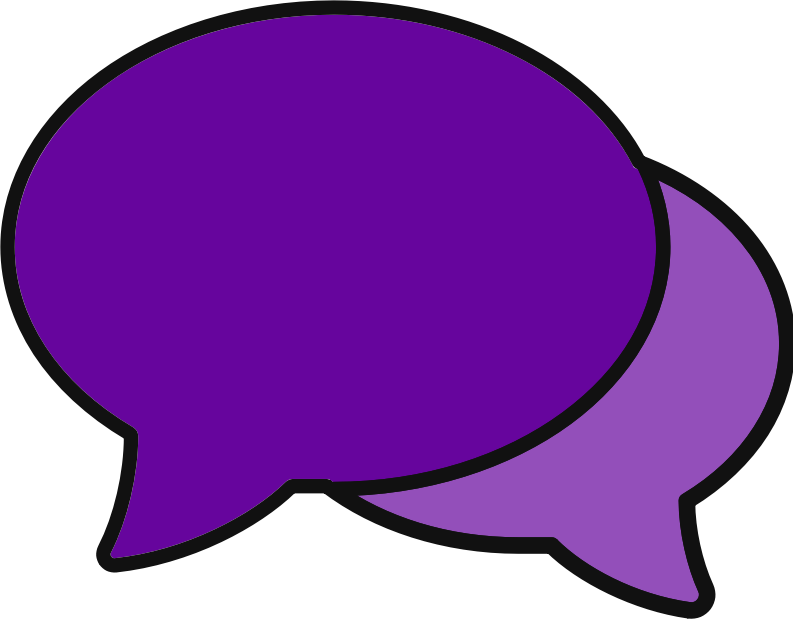 purple chat bubbles icon