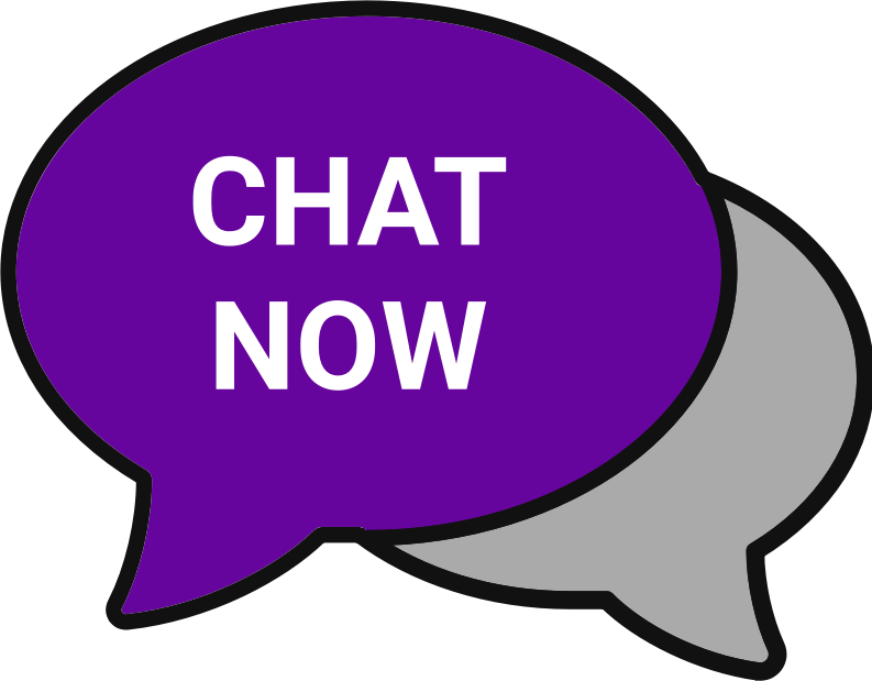 chat now icon purple grey