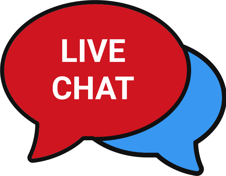 Live chat red blue bubbles
