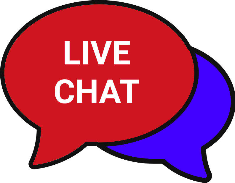 Live chat red blue-purple