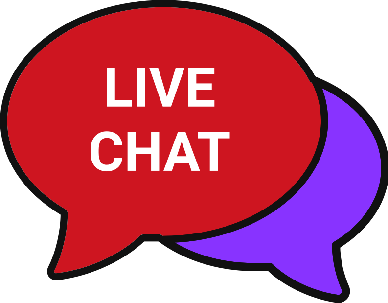 Live chat red and purple 